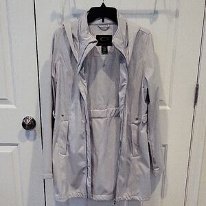 Oakley Gray Water-Resistant Trench Coat with Hood